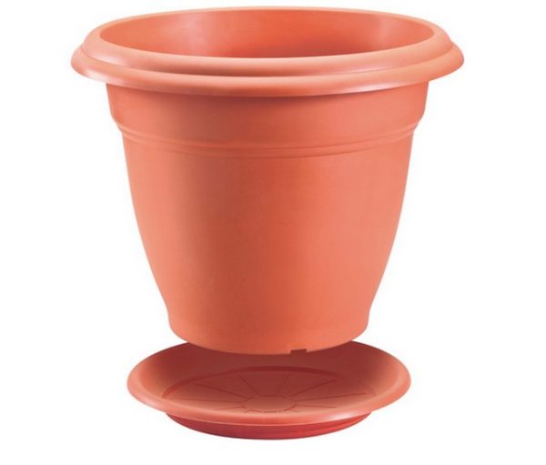 terracotta colored plastic pot rimax