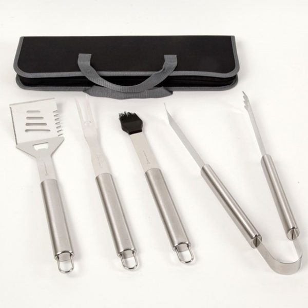 GIBSON GRILL BASICS 4PC BBQ TOOL SET PACKED IN CANVAS BAG