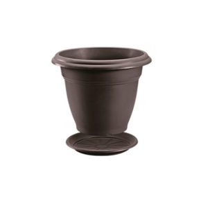 RIMAX 50CM BROWN FLOWER POT WITH SAUCER