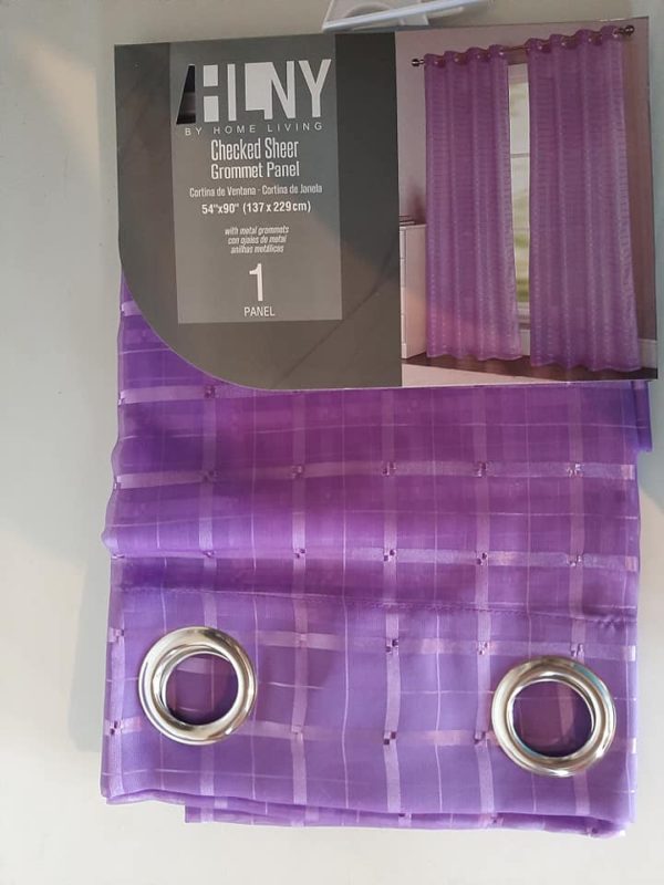 Purple-Checked-Sheer-Curtain