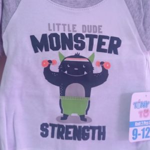 Little Dude Monster Strength Shirt and Pants Set