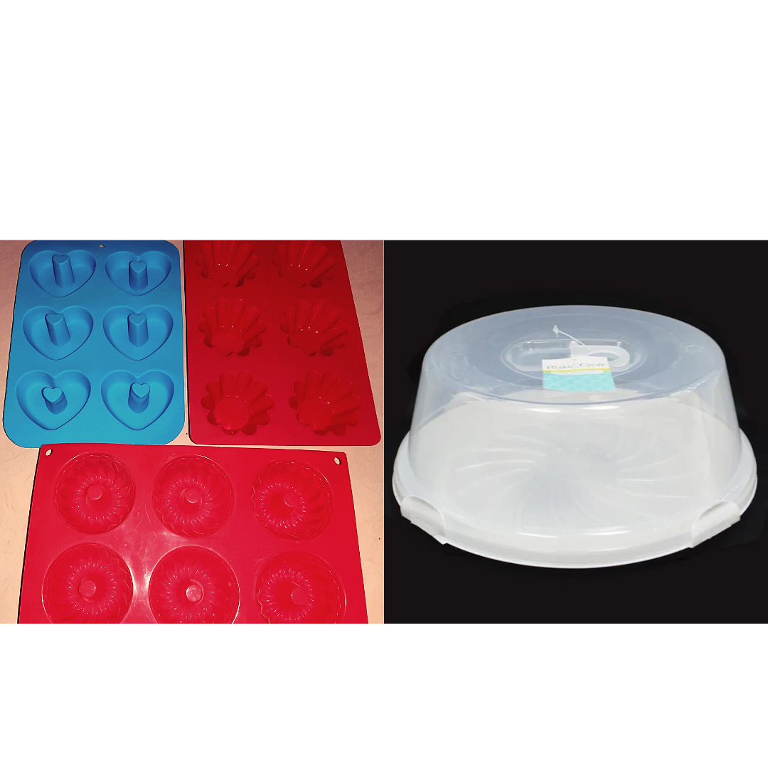 silicone cake moulds and plastic saver combo