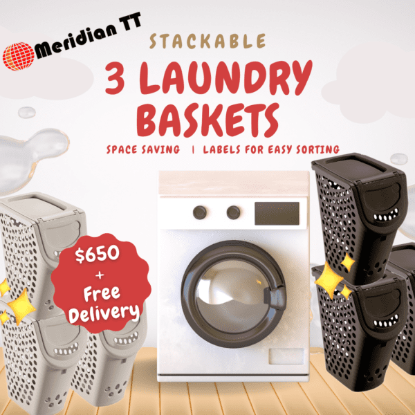 3 pack stackable laundry baskets