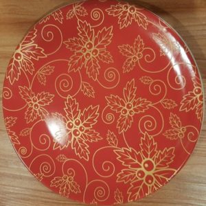 10″ Red and Gold Festive Plate – 4pc