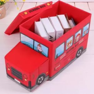 Kids School Bus Storage Box with Lid