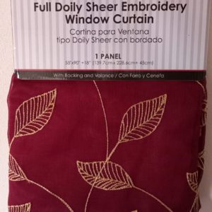 Full Doily Sheer Embroidery Curtain 55″ x 90″