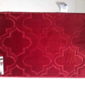 Red Plush Moroccan Trellis floor mat