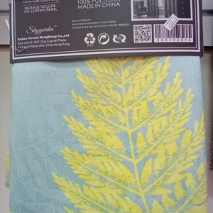 Blue and Yellow Fern Curtain Panel