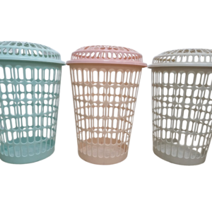 Tall Plastic Laundry Basket with Cover