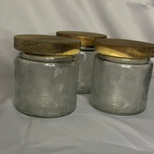 Glass Jar with wooden lid (rubber seal)