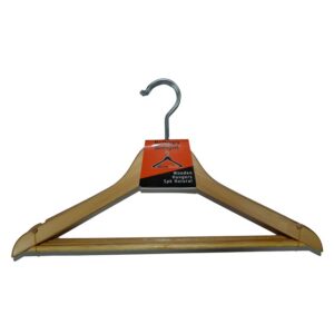 RHINORACK 5PK WOODEN HANGERS NATURAL