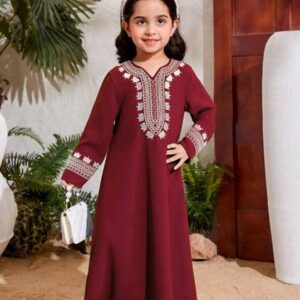 Girls V-Neck Long Sleeve Dress