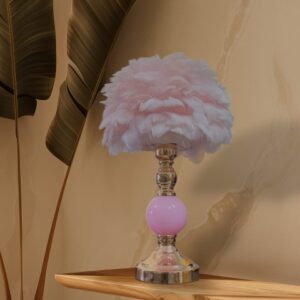 Pink Feather Lamp