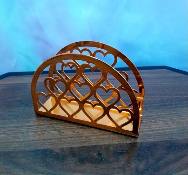 Golden Hearts Napkin Holder