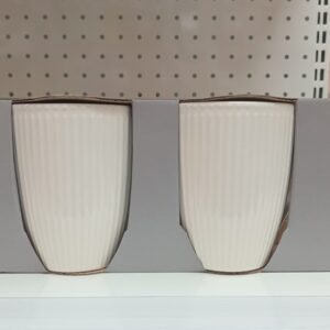 2pc White Ceramic Mug (Tall)