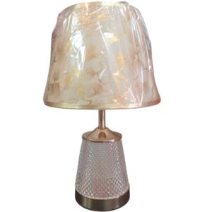 Wide Base Textured Glass Lamp