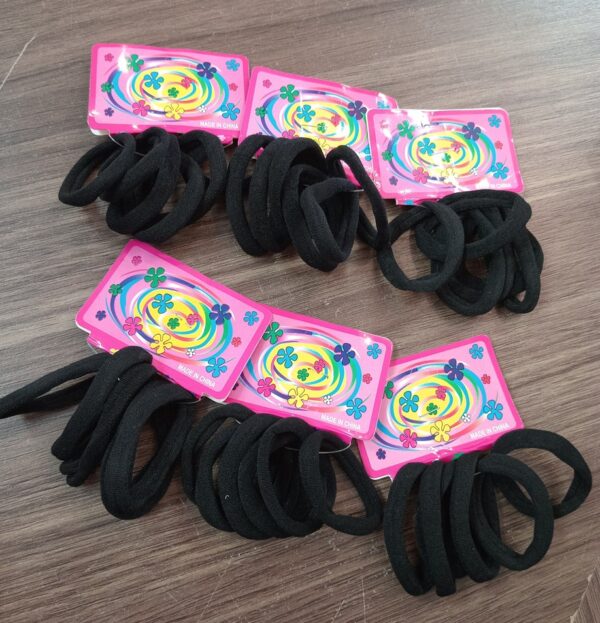 Medium black hair ties (6pk)