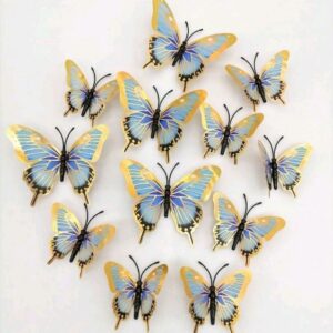 Blue and Gold Butterfly Sticker