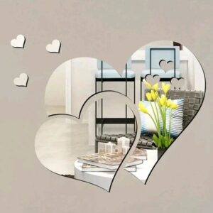 5 pc Heart Shaped Mirror Sticker