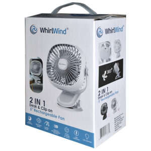 Whirlwind 5″ Rechargeable Fan