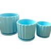 3pc Large  Ceramic Plant Pot Set - Image 3