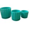 3pc Large  Ceramic Plant Pot Set