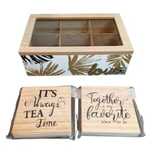 Tea Box with Bonus Coaster Set