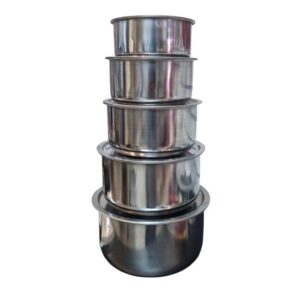5 Pc Stainless Steel Stock Pot Set