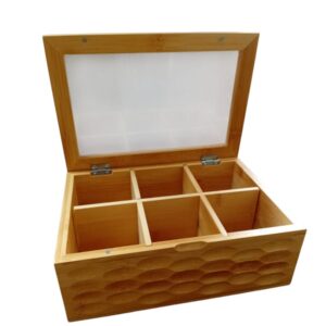 6 Compartment tea box (Patterned)