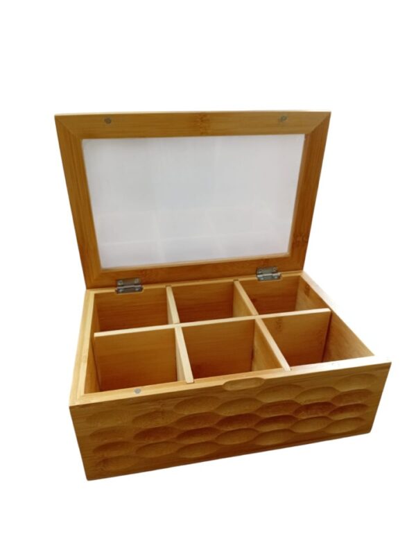 6 Compartment tea box (Patterned) - Image 2