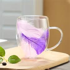 Double Wall Glass Mug with Decorative Filling