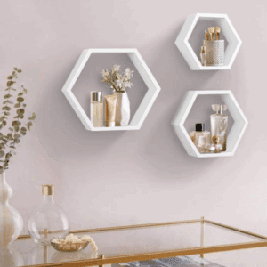 3pc Hexagonal Wall Shelf