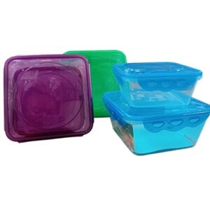 2pc Square Food Storage Container Set (520ml, 1200ml)