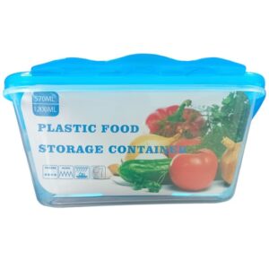 2pc Square Food Storage Container Set (520ml, 1200ml)