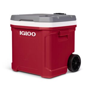 Igloo 60qt Latitude Red White Roller Cooler