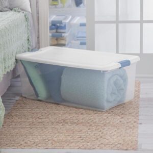 Sterilite 106qt Latch Box White Lid Clear Base