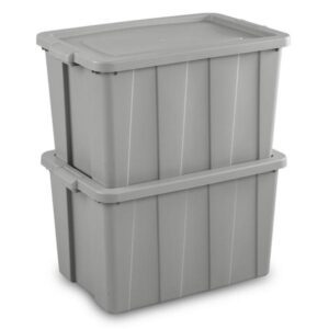 2pk Sterilite 30 Gal Gasket Tote Cement Base And Lid