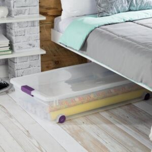 Sterilite 60 Qt Clearview Latch Wheeled Underbed Box See Thru